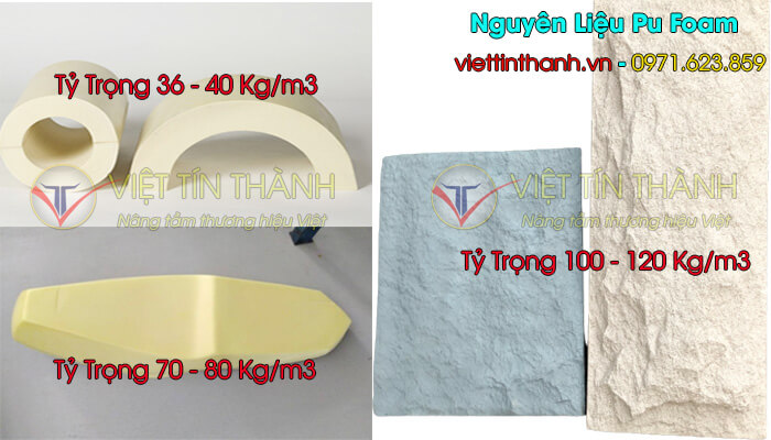 Các Loại Tỷ Trọng Pu Foam. Ảnh: Việt Tín Thành